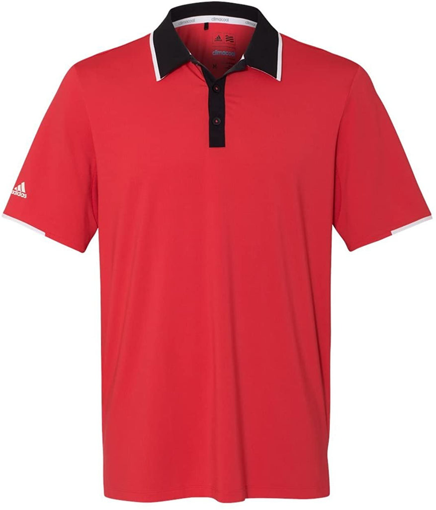 adidas Mens Climacool Performance Colorblock Sport Shirt (A166) -Ray Red/Bl -L