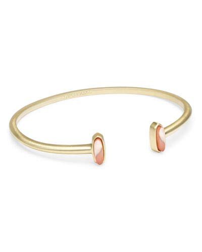 Kendra Scott Mavis Bangle Cuff Bracelet in Peach Pearl In Gold