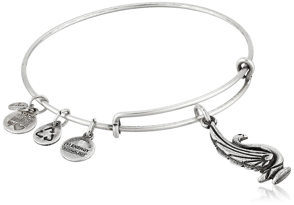 Alex and Ani Swan Charm Expandable Bangle Bar Bracelet