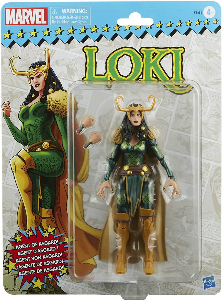Marvel Legends Series Loki Agent of Asgard 6-inch Retro Packaging Action Figure Toy, 2 Accessories