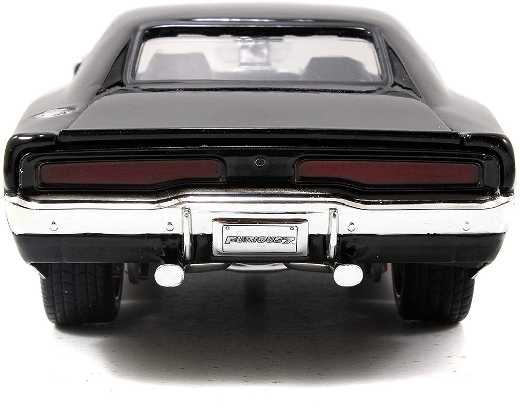 Jada Toys Fast & Furious Dom & Dodge Charger R/T, 1:24 Scale Build n' Collect Die-Cast Model Kit with 2.75" Die-Cast Figure, Black