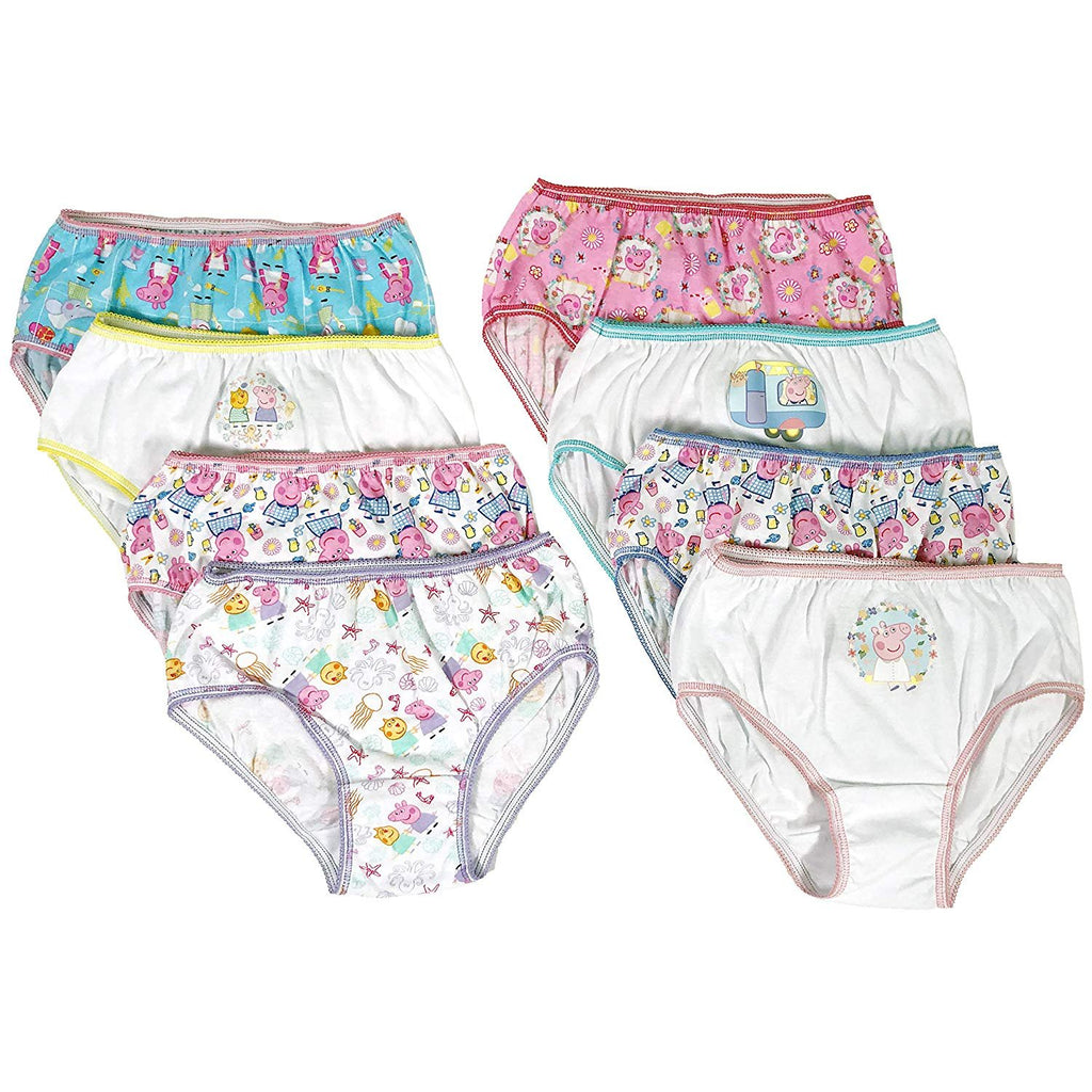 Peppa Pig Girls Panties Underwear - 8-Pack Toddler/Little Kid/Big Kid Size Briefs