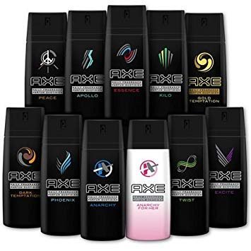AXE body spray deodrant Mix within the available kinds