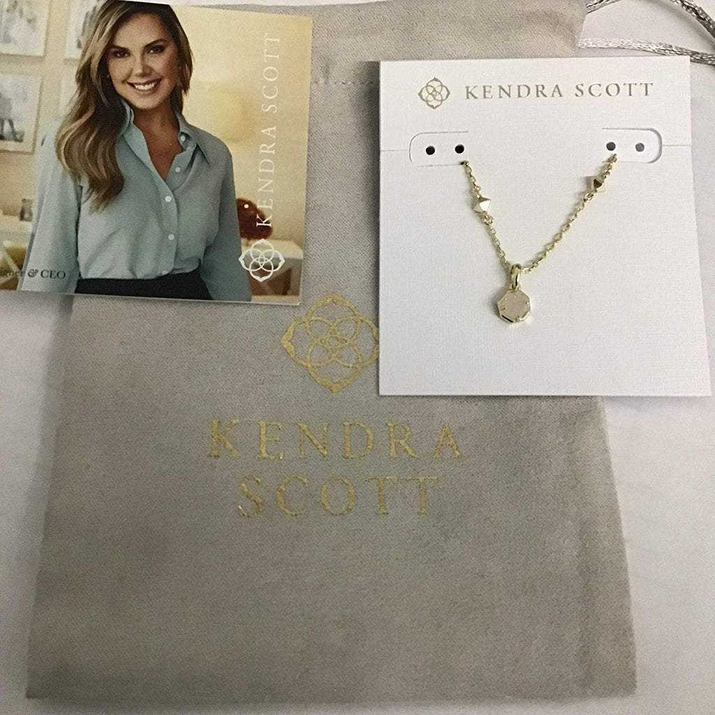 Kendra Scott Nola Gold Short Pendant Necklace in Iridescent Drusy