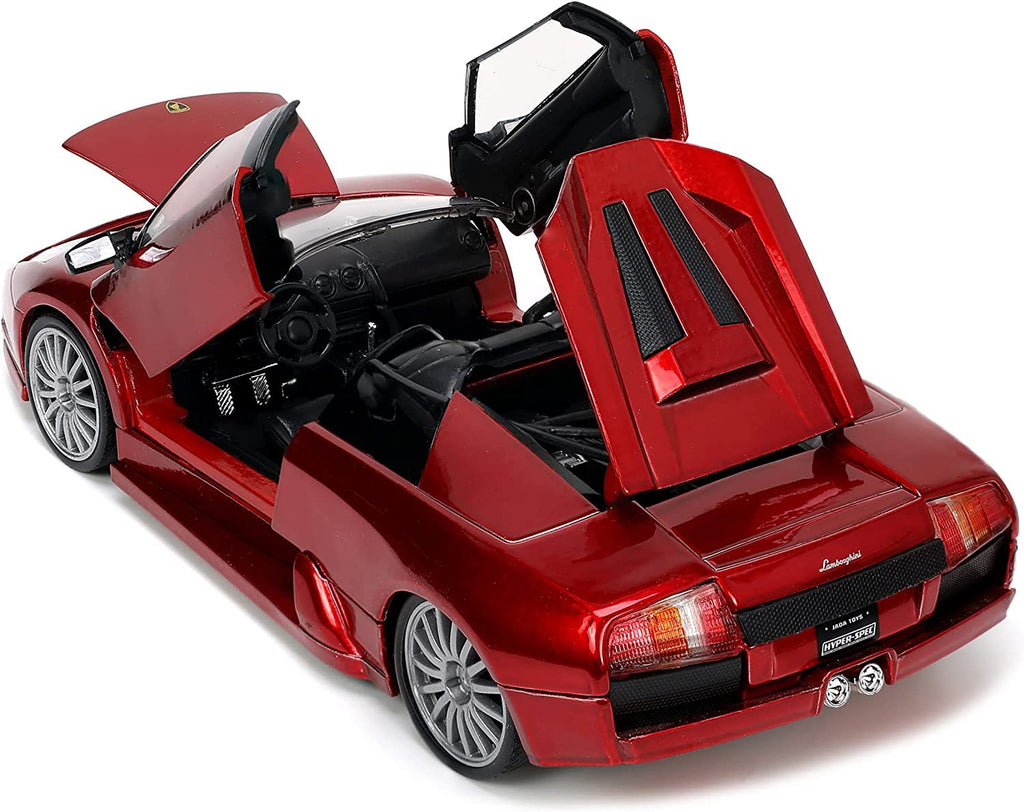 Jada Toys Hyper-Spec 1:24 Lamborghini Murcielago Roadster Die-cast Car Red, Toys for Kids and Adults