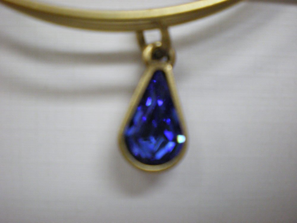 Alex and Ani Womens Swarovski Teardrop Color Code Bangle September/Rafaelian Gold/Sapphire