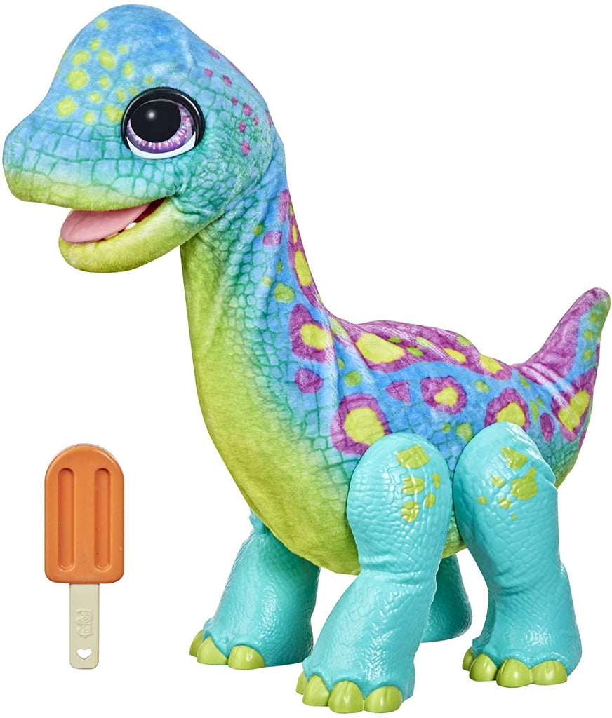 FurReal Snackin’ Sam The Bronto Interactive Animatronic Plush Toy, 40+ Sounds and Reactions, Ages 4 and up