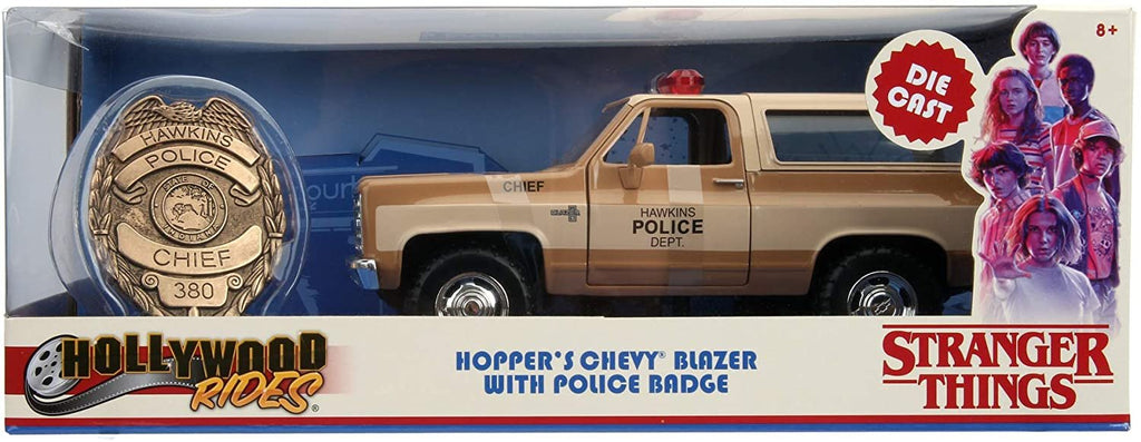 Jada Toys Stranger Things Hollywood Rides 1980 Chevy Blazer 1:24 Scale Die-Cast Metal Vehicle with Badge, Multi-Colored (JA31111)