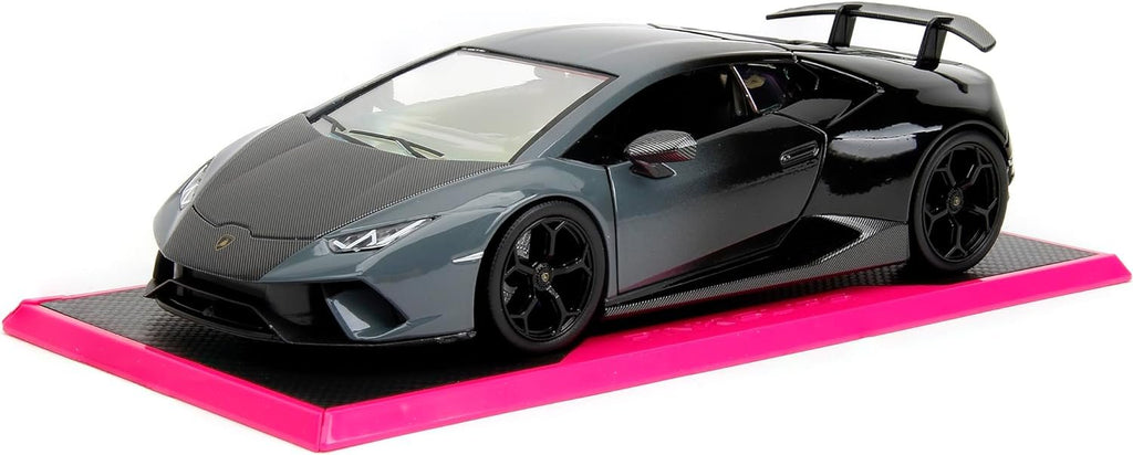Pink Slips 1:24 Lamborghini Huracan Performante Die-Cast Car, Toys for Kids and Adults(Grey/Black Gradient)