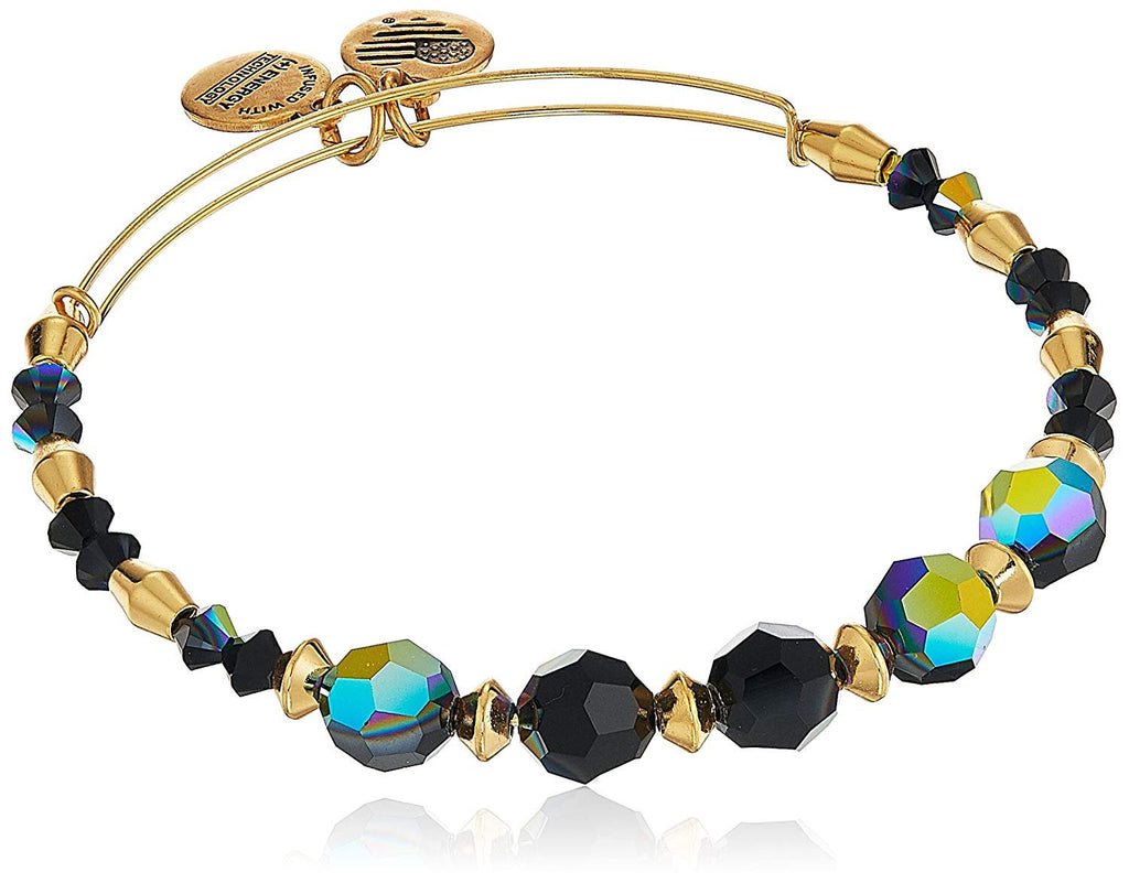Alex and Ani Swarovski Crystal Beaded, Milkyway Bangle Bracelet- Shiny Gold