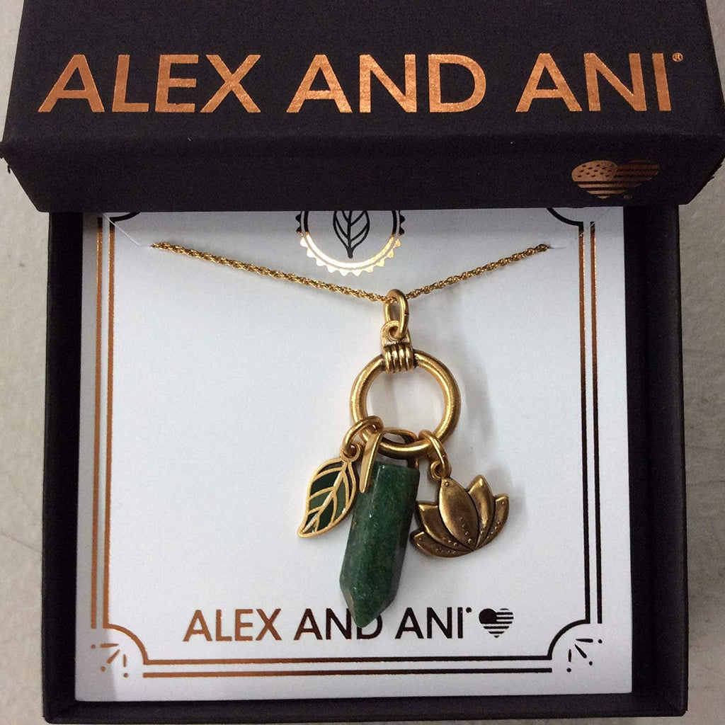 Alex and Ani Grounded Trio Necklaace Rafaelian Gold NWTBC
