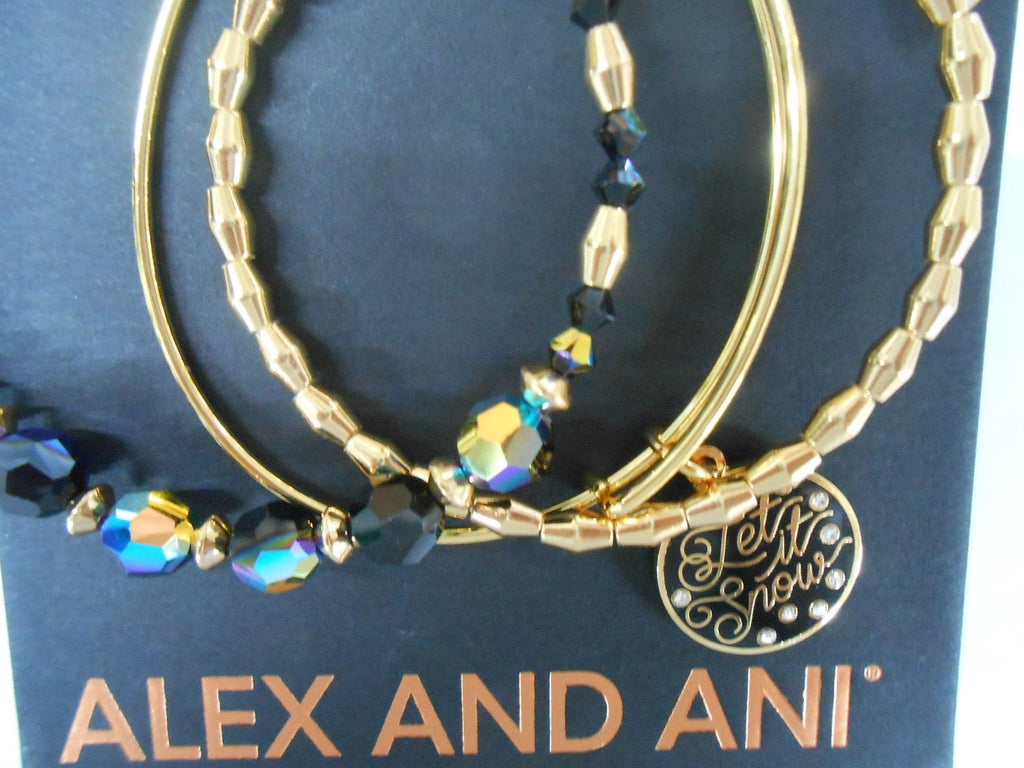 Alex and Ani Womens Let It Snow Set of 3 Bracelet