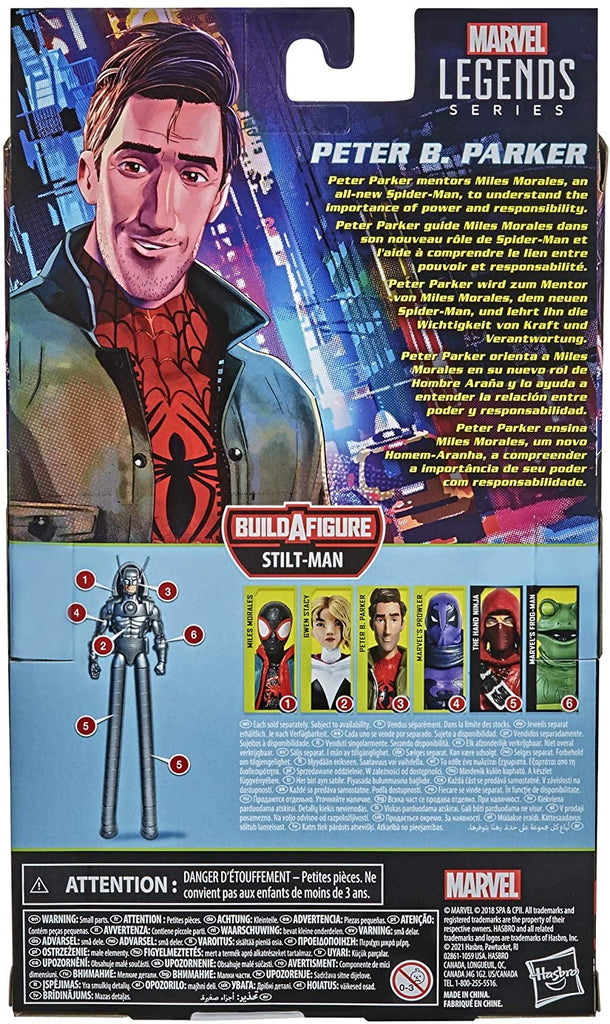 Spider-Man Hasbro Marvel Legends Series Into The Spider-Verse Peter B. Parker 6-inch Collectible Action Figure Toy for Kids Age 4 and Up