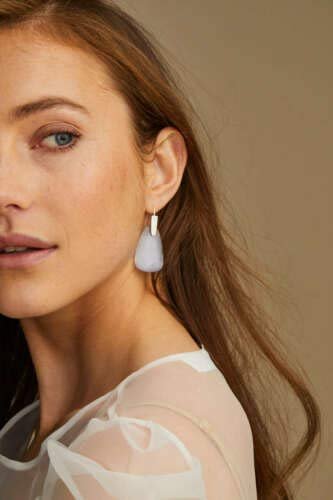 Kendra Scott Marty Dangle Earrings in Black Pearl in Bright Silver