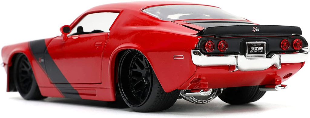 Jada Toys Big Time Muscle 1:24 1971 Chevy Camaro Z28 Die-cast Car Red/Black, Toys for Kids and Adults