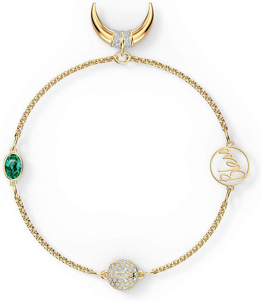Swarovski Remix Collection Horn Strand Green Gold Plated - Large