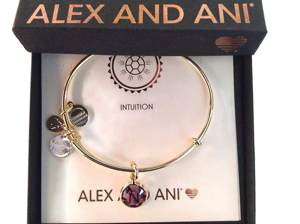 Alex and Ani February Color Code Shiny Gold NWTBC