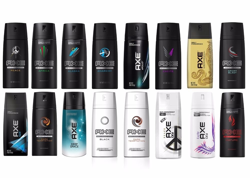 AXE body spray deodrant Mix within the available kinds