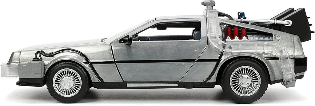 Jada Toys Back to The Future Part I 1:24 Time Machine Die-cast Car Light Up Feature, Toys for Kids and Adults